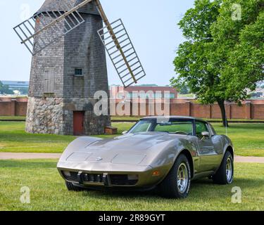 DEARBORN, MI/USA - JUNE 17, 2023: 1978 Chevrolet Corvette car, The Henry Ford (THF) Motor Muster car show, Greenfield Village, near Detroit, Michigan. Stock Photo