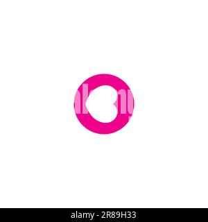 B Love logo. pink Love Logo. Letter O Logo Stock Vector