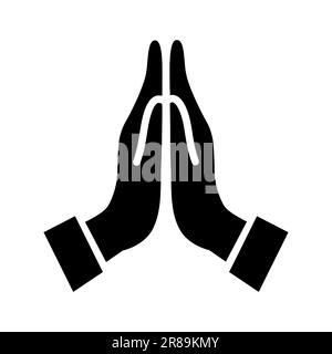 Pray icon vector hands folded in prayer icon hands folded in prayer vector icon isolated Stock Vector