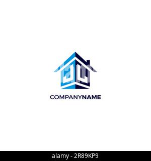 JL Home Simple Logo. Letter JL Icon. House vector Stock Vector
