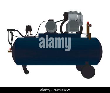 Air Compressor Isolated on White. Air compressor pneumatic icon. Polygonal blue air compressor pneumatic vector icon for web design isolated on white Stock Vector