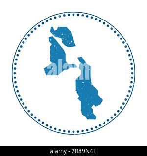 Pig Beach sticker. Travel rubber stamp with map of island, vector illustration. Can be used as insignia, logotype, label, sticker or badge of the Pig Stock Vector