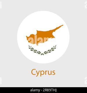 Cyprus flag vector icons set of illustrations in the shape of heart, star, circle and map Stock Vector