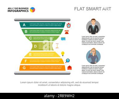 Seven Steps Strategy Slide Template Stock Vector