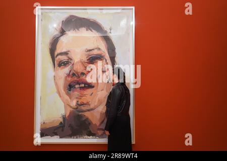 London UK. 20 June 2023 Jenny Saville, Shadow Study, Estimate: GBP 2,000,000-3,000,000. Sotheby's preview of  Summer Sales of Modern & Contemporary Art. The sale takes place at Sotheby's New Bond Street on 27 June.Credit: amer ghazzal/Alamy Live News Stock Photo