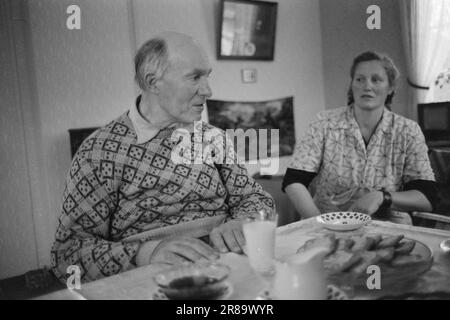 Current 51-3-1960: As the day, so the strength Johanna Hildenes in Nordfjordeid looks after an invalid husband and five children. At the same time, she runs a small farm with new cuttings and a fur farm.  Photo: Ivar Aaserud / Aktuell / NTB ***PHOTO NOT IMAGE PROCESSED*** Stock Photo