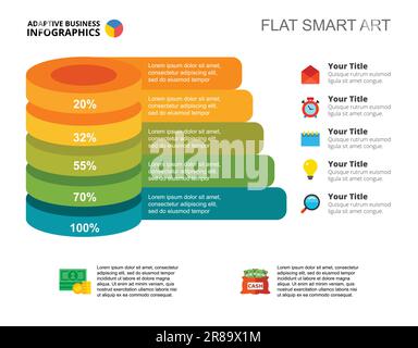 Five Steps Percentage Chart Slide Template Stock Vector Image & Art - Alamy