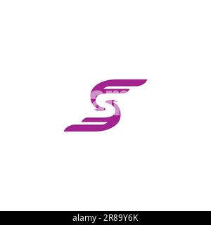 FS Wings Logo. S Wing Logo Design. FS Fly Logo Stock Vector