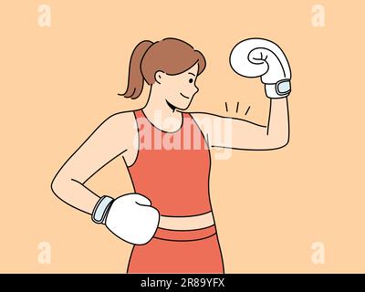 Sideview of a female fighter staying in defensive stance in studio Stock  Photo by fxquadro