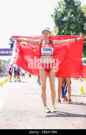 Jiayu YANG participating in the 20 Kilometres Race Walk at the World Athletics Championships London 2017. Stock Photo