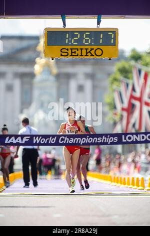 Jiayu YANG participating in the 20 Kilometres Race Walk at the World Athletics Championships London 2017. Stock Photo