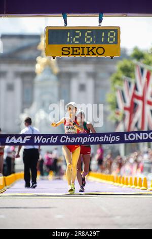 Jiayu YANG participating in the 20 Kilometres Race Walk at the World Athletics Championships London 2017. Stock Photo