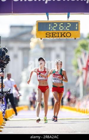 Jiayu YANG participating in the 20 Kilometres Race Walk at the World Athletics Championships London 2017. Stock Photo