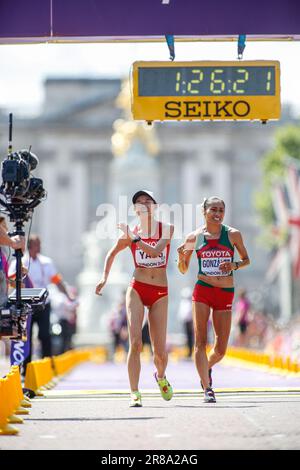 Jiayu YANG participating in the 20 Kilometres Race Walk at the World Athletics Championships London 2017. Stock Photo