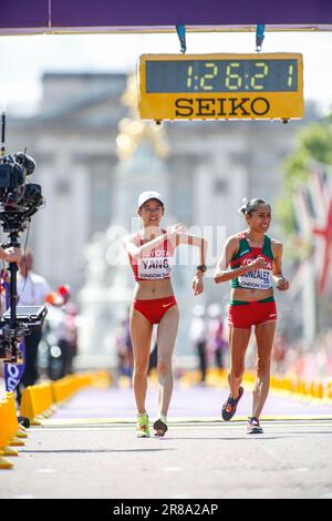 Jiayu YANG participating in the 20 Kilometres Race Walk at the World Athletics Championships London 2017. Stock Photo