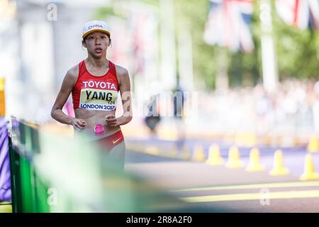 Jiayu YANG participating in the 20 Kilometres Race Walk at the World Athletics Championships London 2017. Stock Photo