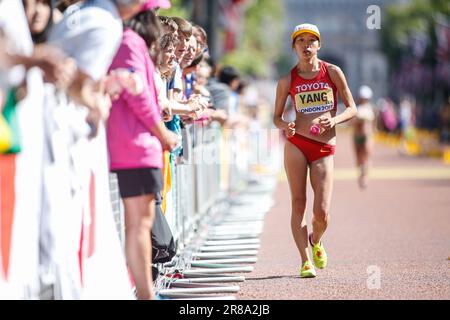 Jiayu YANG participating in the 20 Kilometres Race Walk at the World Athletics Championships London 2017. Stock Photo