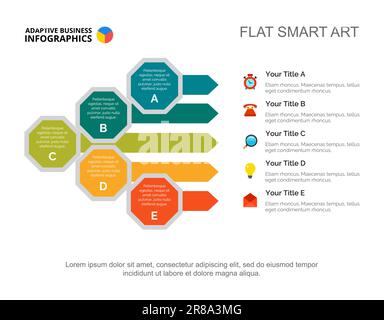 Five Points Workflow Slide Template Stock Vector Image & Art - Alamy