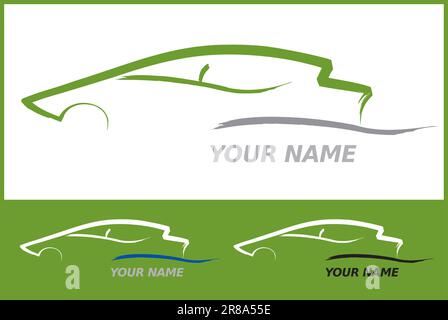 Car Vehicle Icon Illustration Drawing Vector - Dynamic silhouette - Isolated - Modern Design Stock Vector