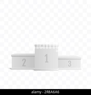 3d isolated Empty white podium on gray background. Vector illustration ...