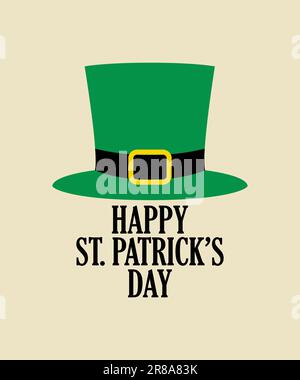 Simple graphic of leprechaun green hat, symbol for Saint Patrick's Day Stock Vector