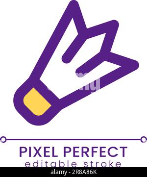 Badminton pixel perfect RGB color ui icon Stock Vector