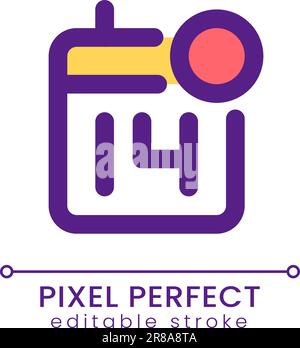 Calendar reminder pixel perfect RGB color ui icon Stock Vector