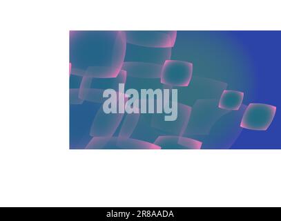 Texture from transparent purple abstract volumetric fashionable magic light air aerial carved circles, curved lines, squares on a purple gradient back Stock Vector