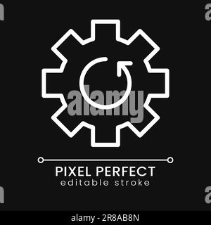 Update pixel perfect white linear icon for dark theme Stock Vector
