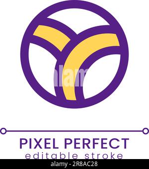 Volleyball pixel perfect RGB color ui icon Stock Vector
