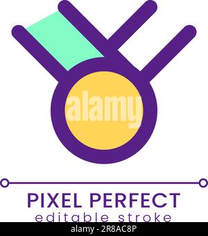 Medal pixel perfect RGB color ui icon Stock Vector