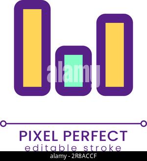 Column chart pixel perfect RGB color ui icon Stock Vector