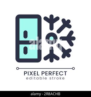 Refrigerator pixel perfect RGB color ui icon Stock Vector