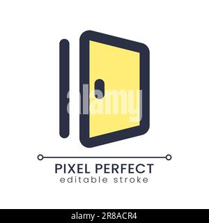 Door pixel perfect RGB color ui icon Stock Vector