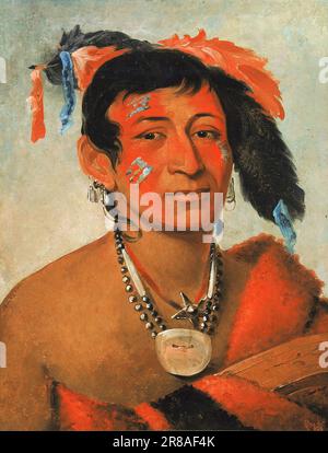 Sha-wá-no, The South, a Noted Warrior 1831 by George Catlin, born Wilkes-Barre, PA 1796-died Jersey City, NJ 1872 Stock Photo