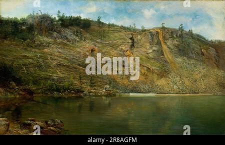 The Iron Mine, Port Henry, New York ca. 1862 by Homer Dodge Martin, born Albany, NY 1836-died St. Paul, MN 1897 Stock Photo