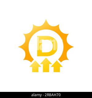 raise vitamin D level icon on white Stock Vector