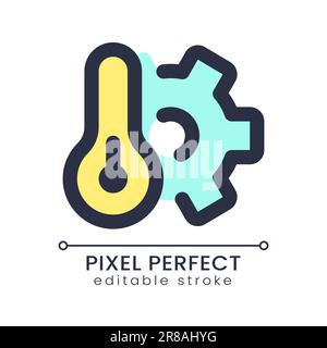 Fix conditioning system pixel perfect RGB color ui icon Stock Vector