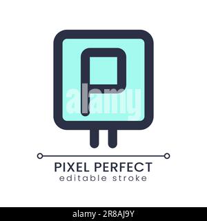 Parking space pixel perfect RGB color ui icon Stock Vector