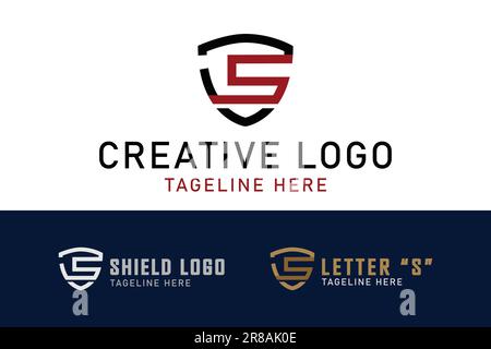 letter S logo in shield. monogram design style. Simple vector design editable Stock Vector