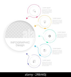 Business departments infographic chart design template Stock Vector