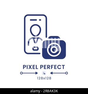 Photography app black solid desktop icon Stock Vector