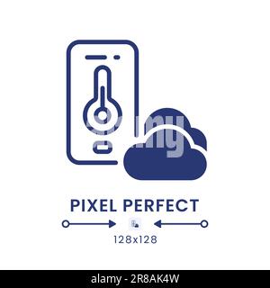 Weather app black solid desktop icon Stock Vector