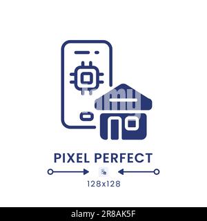 Home Automation app black solid desktop icon Stock Vector