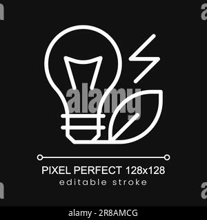 Riding bike pixel perfect white linear icon for dark theme Stock Vector