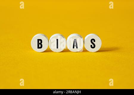 Bias - word concept on building blocks, text, letters Stock Photo