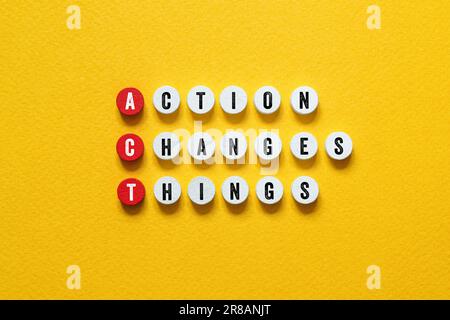 ACT - Action Changes Things words in the open book Stock