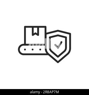Production insurance color line icon. Isolated vector element. Outline pictogram for web page, mobile app, promo Stock Vector