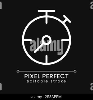 Stopwatch pixel perfect white linear ui icon for dark theme Stock ...