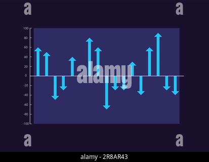 Two directions arrows infographic chart design template for dark theme Stock Vector
